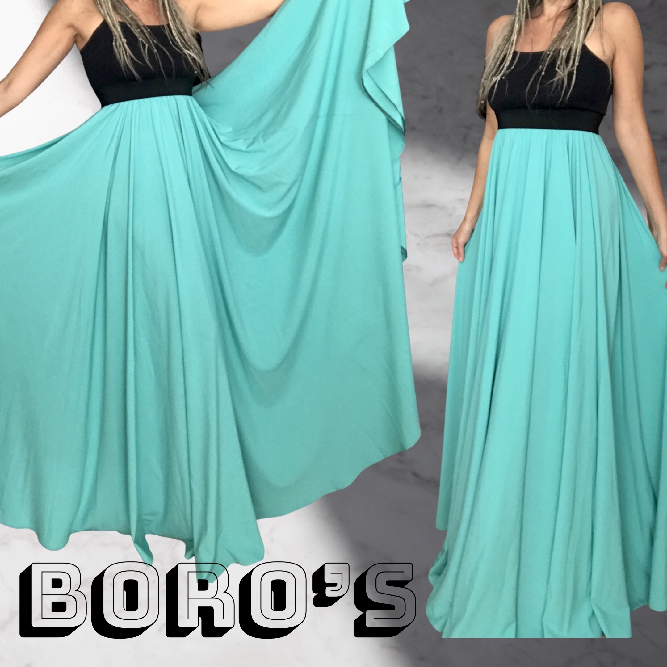 Dlouhé letní šaty BOROS DR-L-GR02